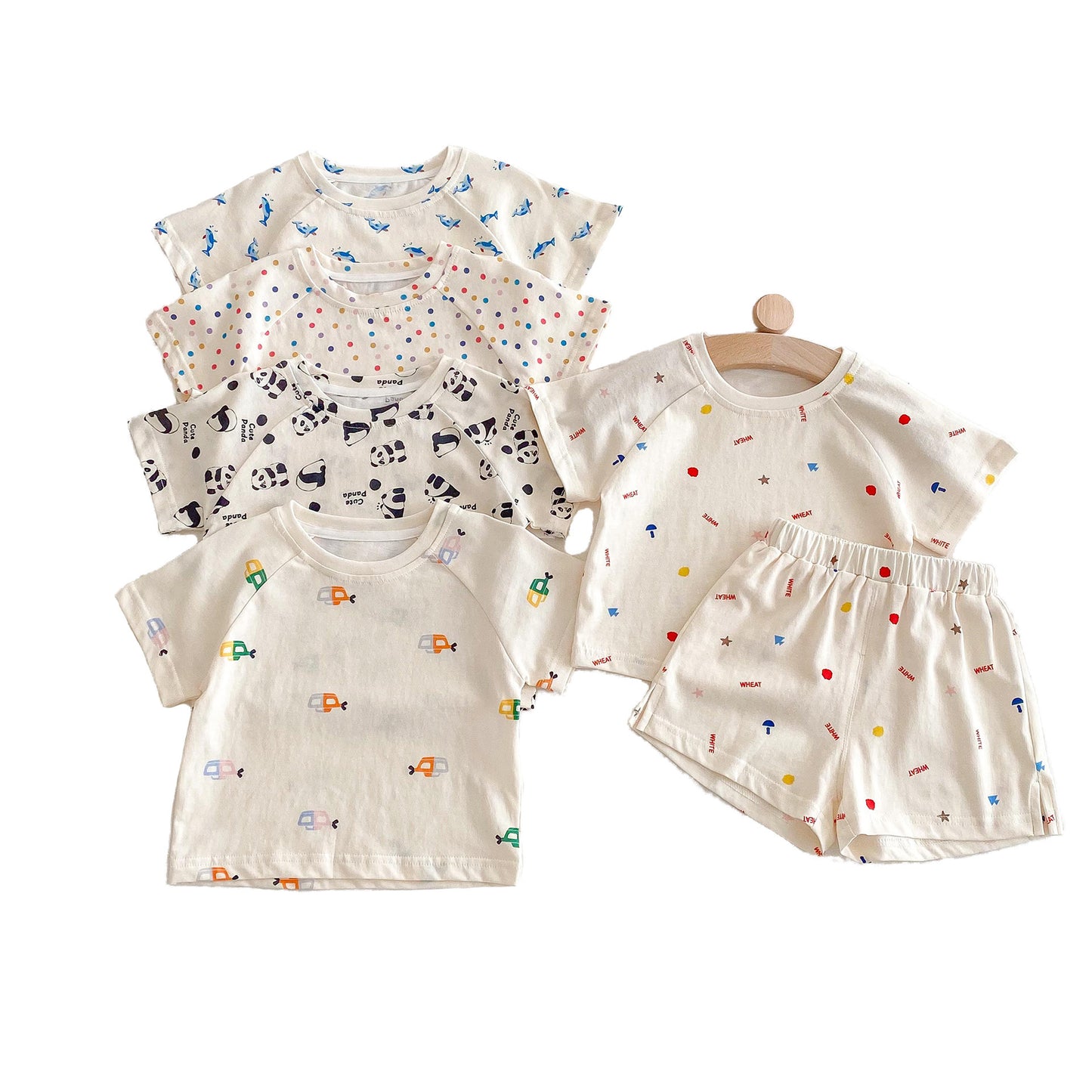 Full Version Car T-shirt Baby Trendy Shorts Two-piece Set