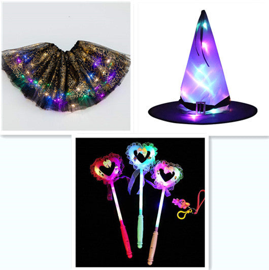 Magical & Luminous LED Princess Halloween Tutu Skirt Sequins Shiny Skirt