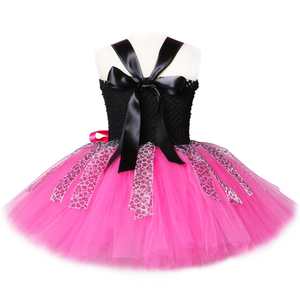 Girls' Handmade Mesh Princess Dress Suit