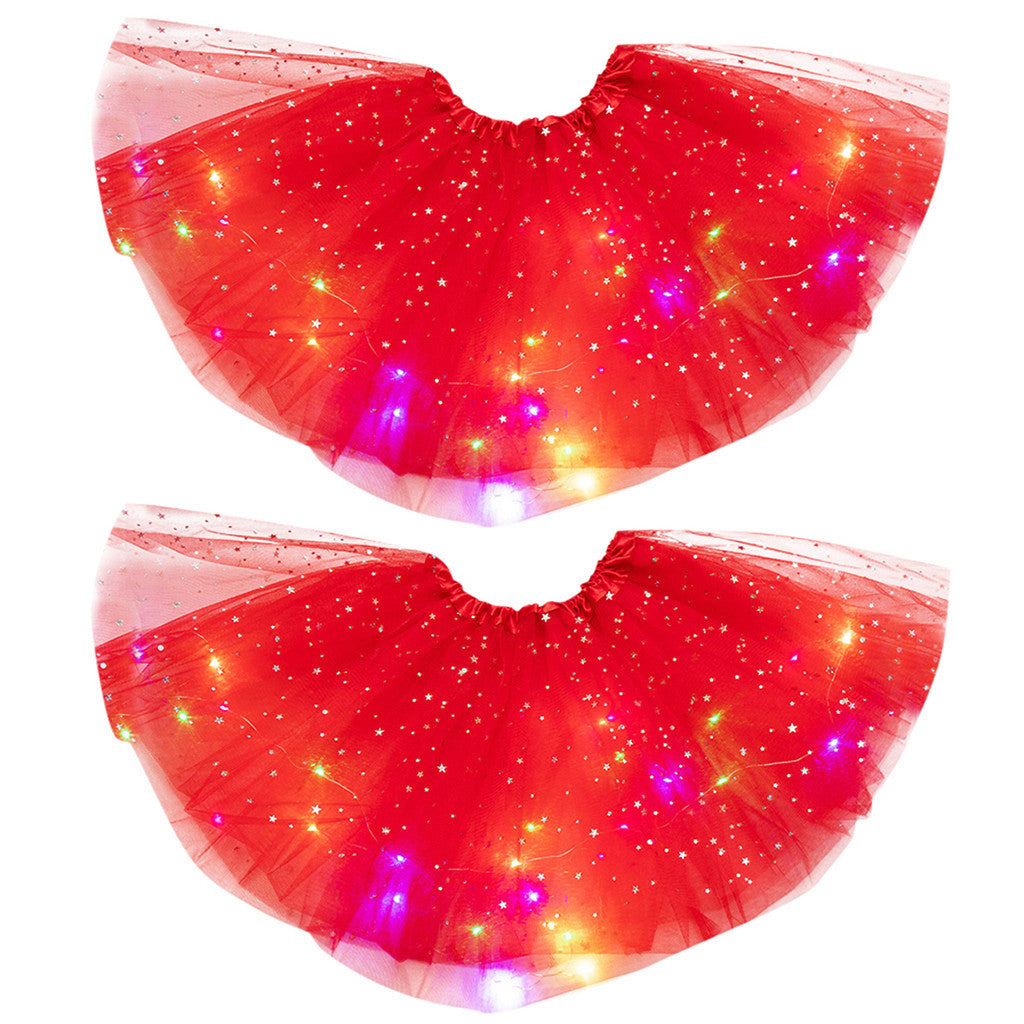 Magical & Luminous LED Princess Halloween Tutu Skirt Sequins Shiny Skirt