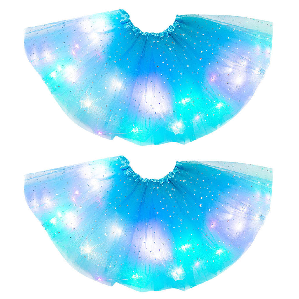 Magical & Luminous LED Princess Halloween Tutu Skirt Sequins Shiny Skirt
