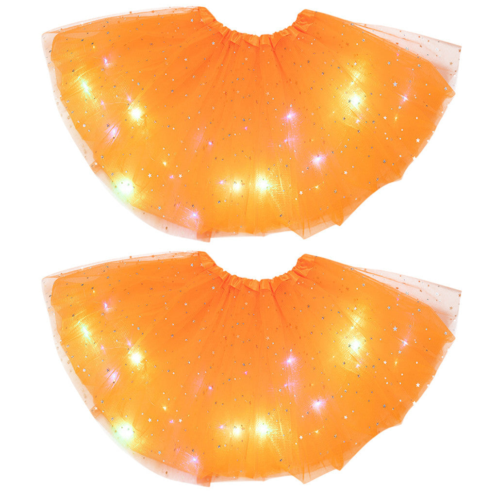 Magical & Luminous LED Princess Halloween Tutu Skirt Sequins Shiny Skirt
