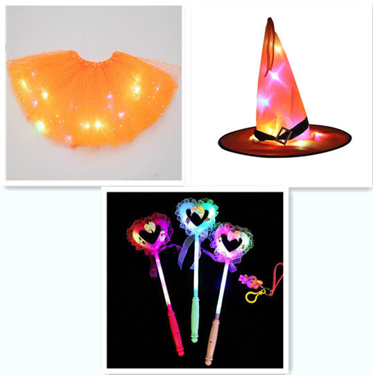 Magical & Luminous LED Princess Halloween Tutu Skirt Sequins Shiny Skirt