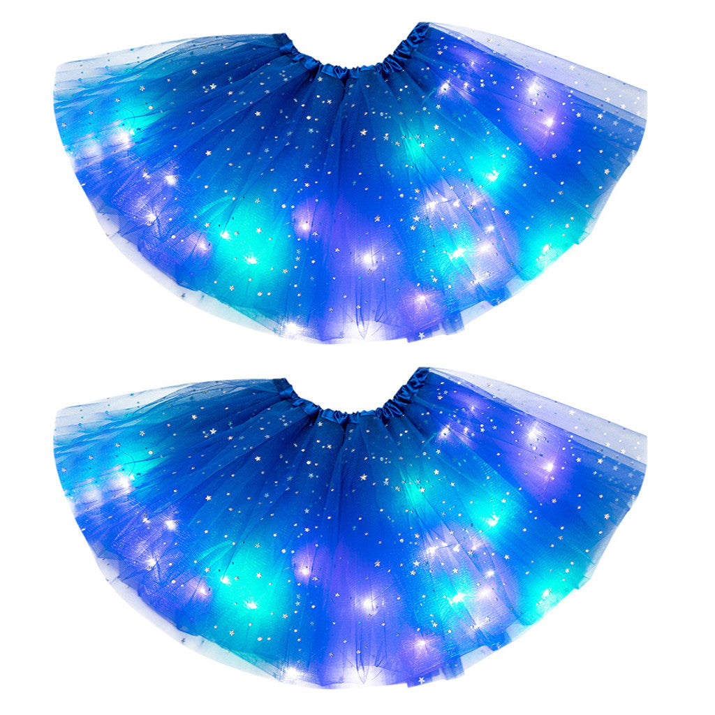 Magical & Luminous LED Princess Halloween Tutu Skirt Sequins Shiny Skirt