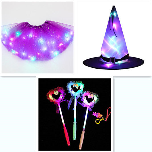 Magical & Luminous LED Princess Halloween Tutu Skirt Sequins Shiny Skirt