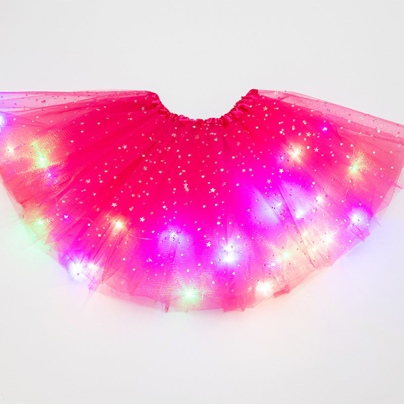 Magical & Luminous LED Princess Halloween Tutu Skirt Sequins Shiny Skirt