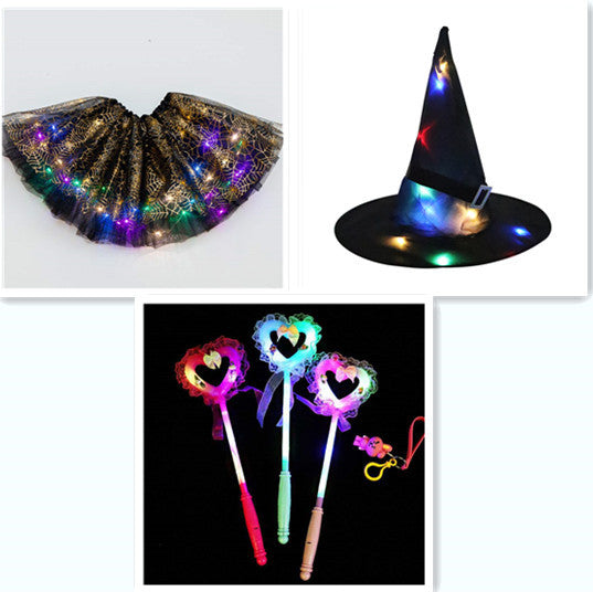 Magical & Luminous LED Princess Halloween Tutu Skirt Sequins Shiny Skirt