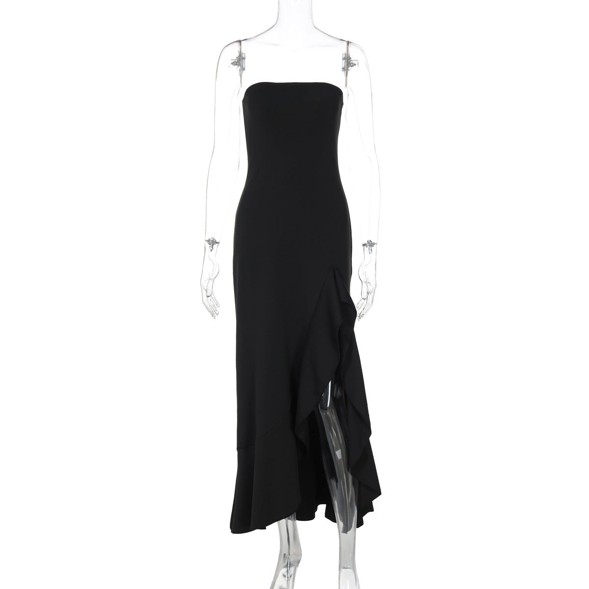 Sexy Split Maxi Dress Tube Top Temperament Women's Dress