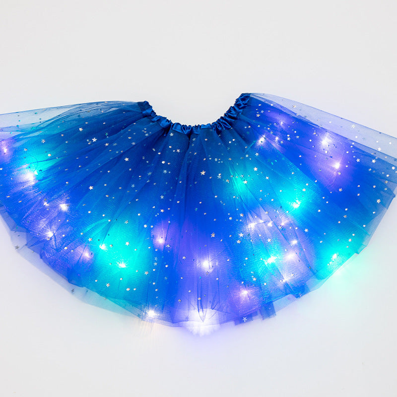 Magical & Luminous LED Princess Halloween Tutu Skirt Sequins Shiny Skirt