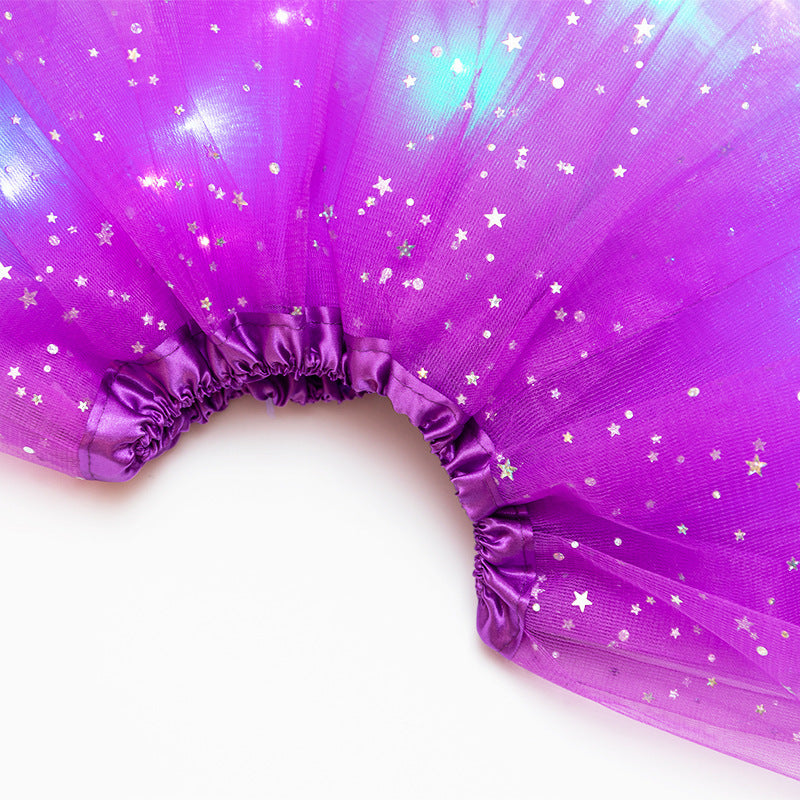 Magical & Luminous LED Princess Halloween Tutu Skirt Sequins Shiny Skirt