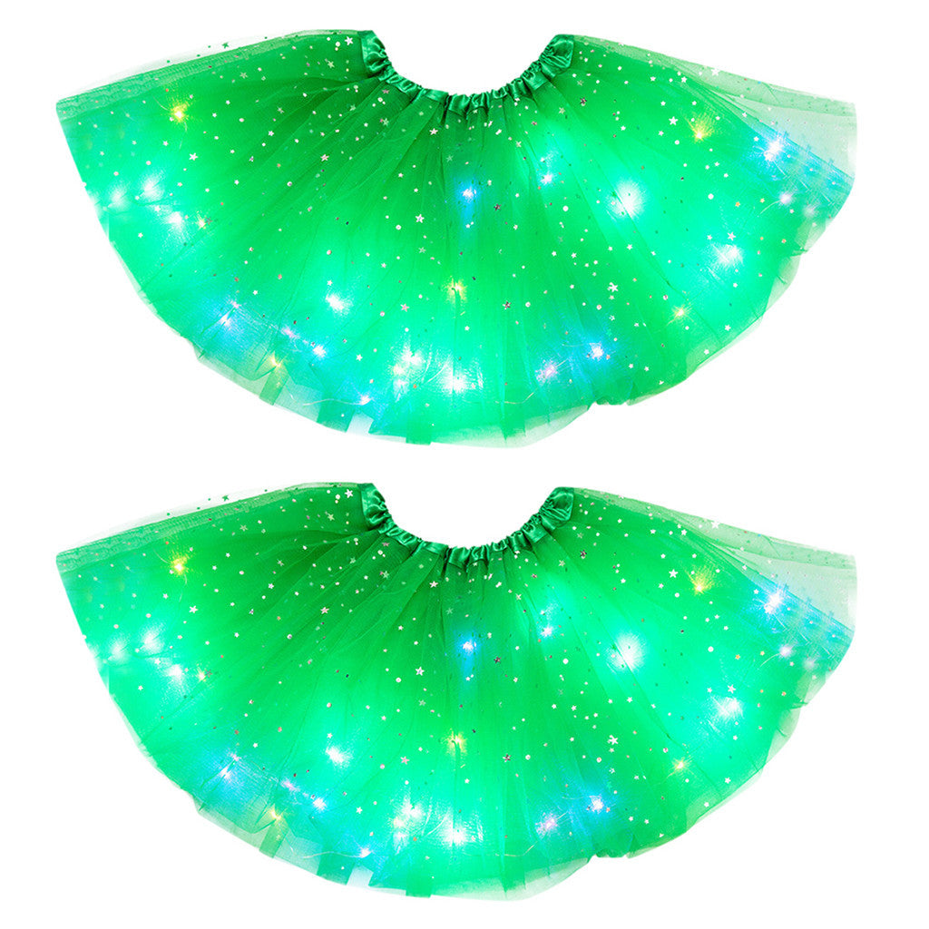 Magical & Luminous LED Princess Halloween Tutu Skirt Sequins Shiny Skirt