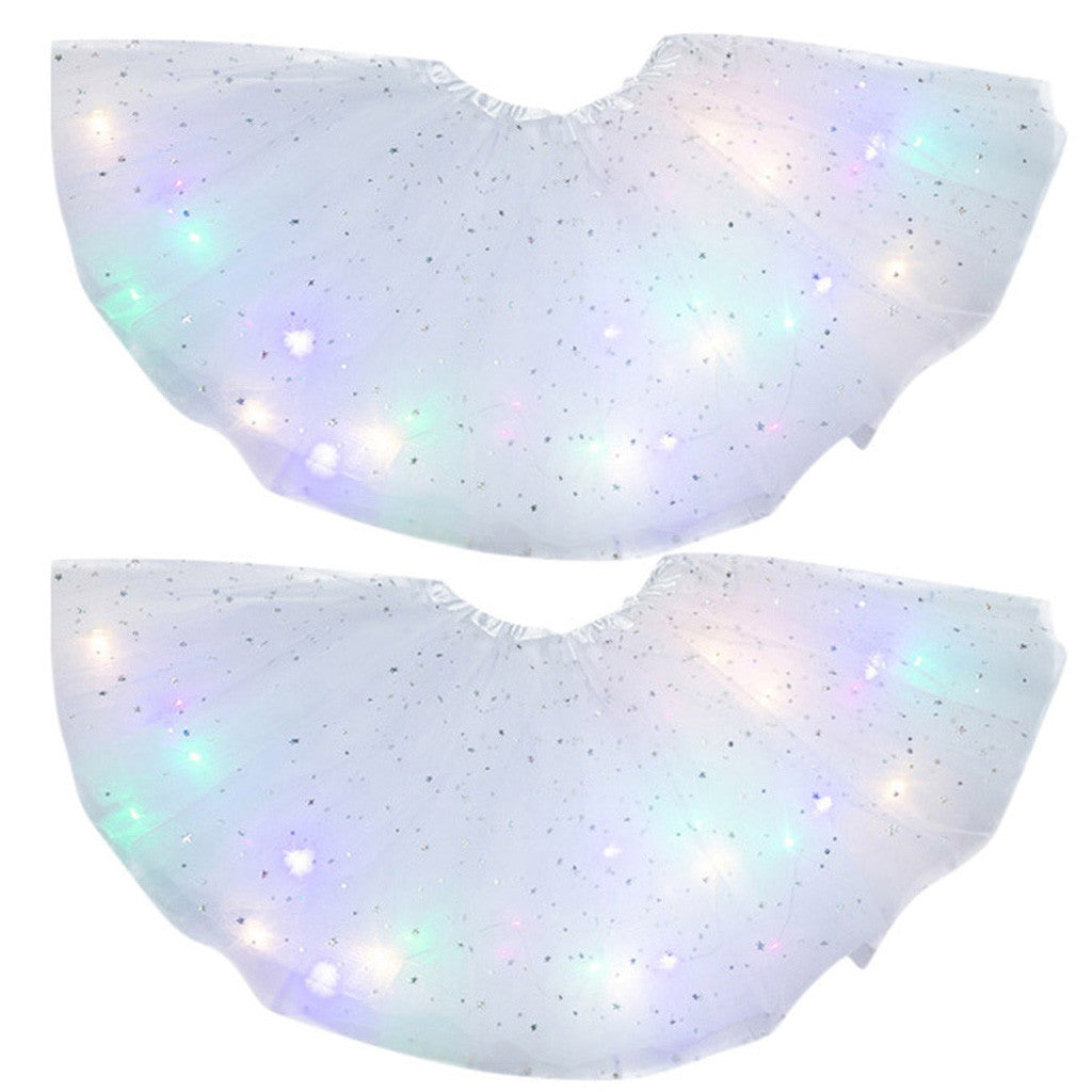 Magical & Luminous LED Princess Halloween Tutu Skirt Sequins Shiny Skirt