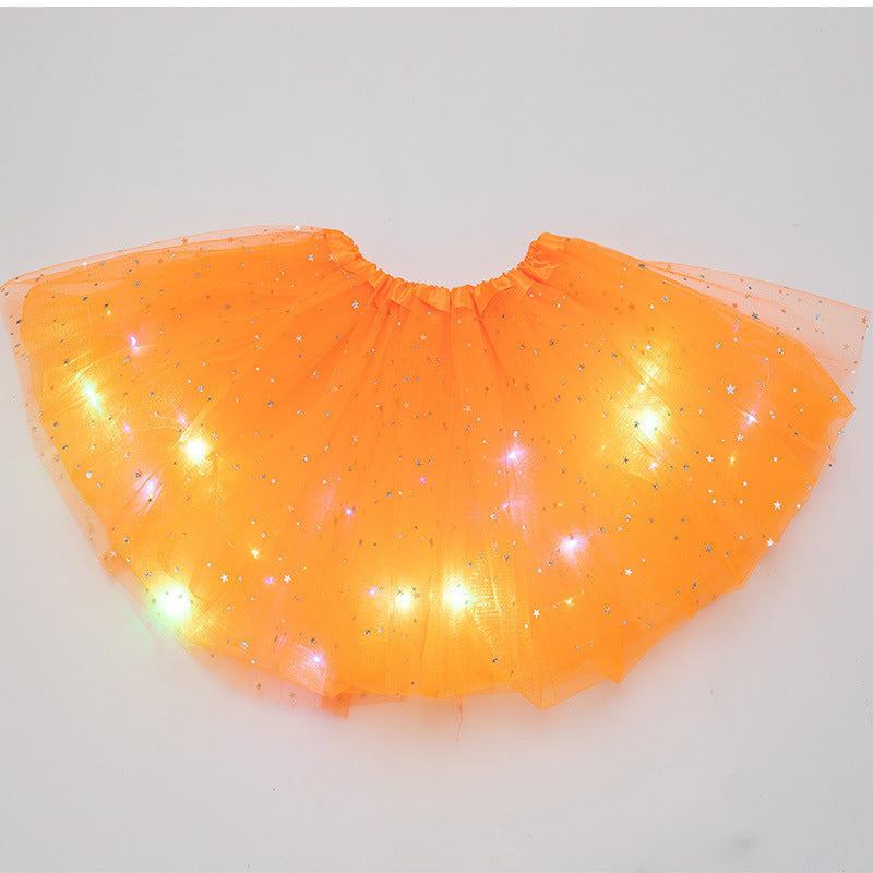 Magical & Luminous LED Princess Halloween Tutu Skirt Sequins Shiny Skirt