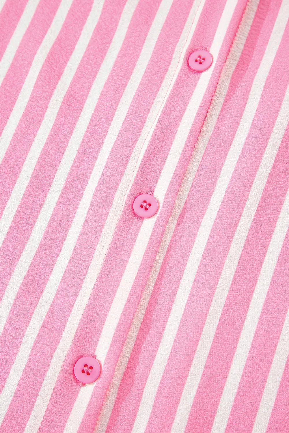 Stripe Buttoned Front Long Sleeve Top And Pants 2 Piece Sleepwear