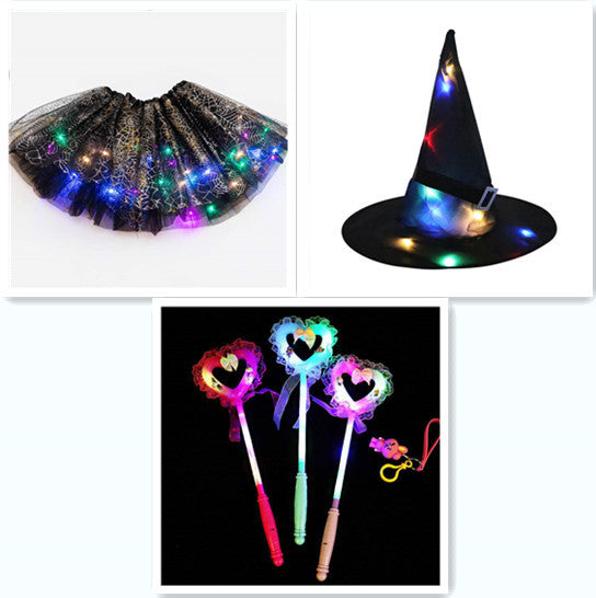 Magical & Luminous LED Princess Halloween Tutu Skirt Sequins Shiny Skirt