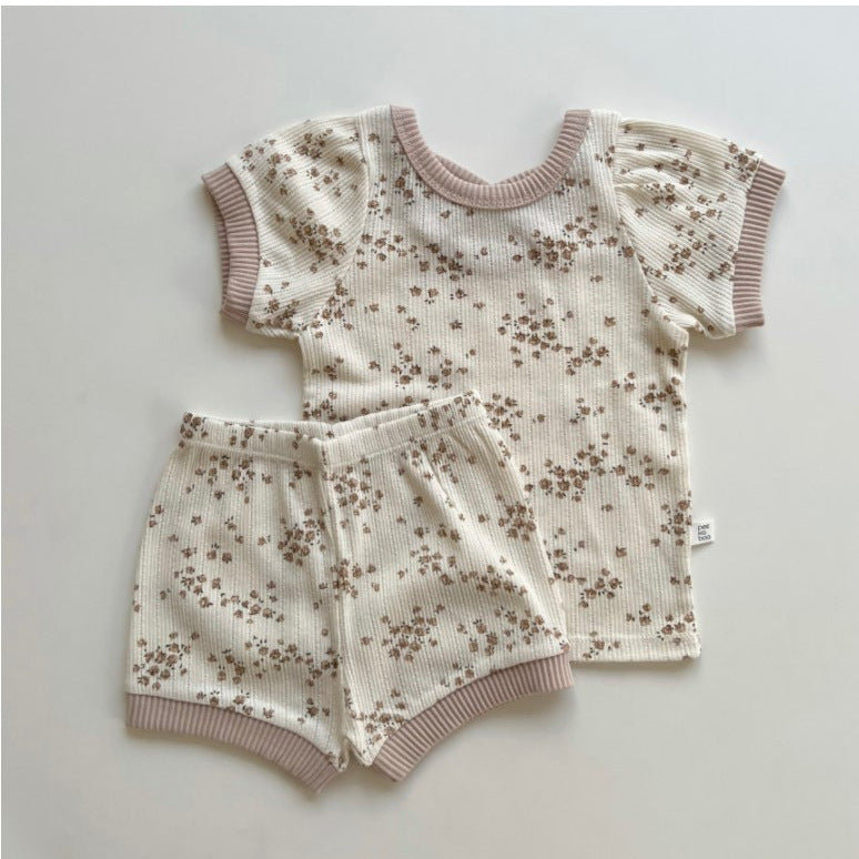 Thin Cotton Soft Home Wear Suit Air Conditioning Shorts Two-piece Set