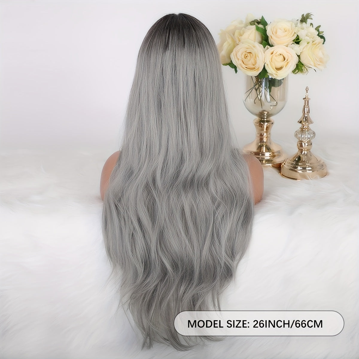 Silver Gray Lace-less Wig