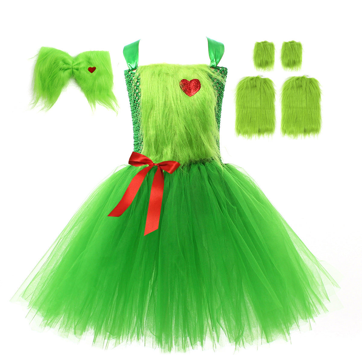 Christmas Green Fur Monster Costume Women