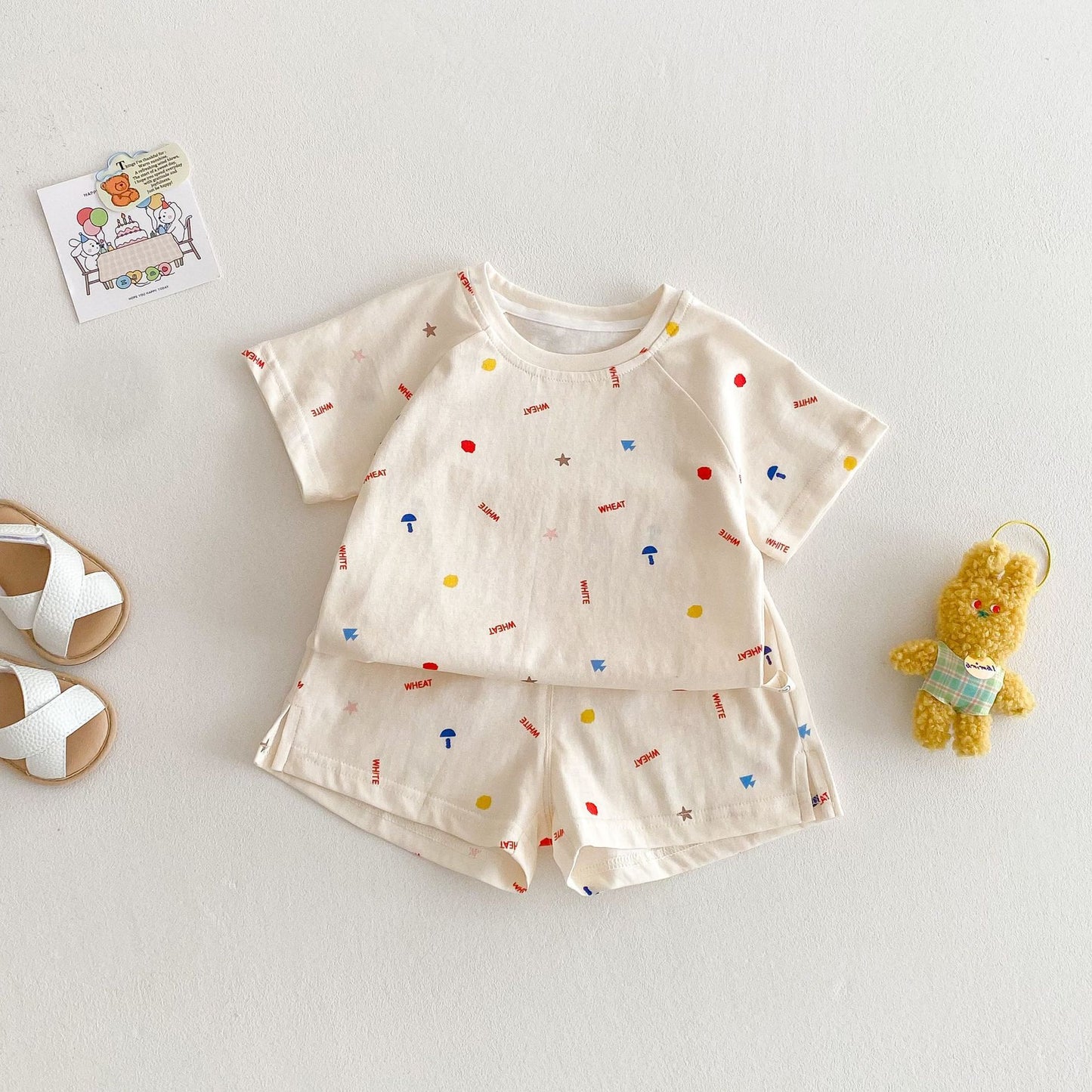 Full Version Car T-shirt Baby Trendy Shorts Two-piece Set