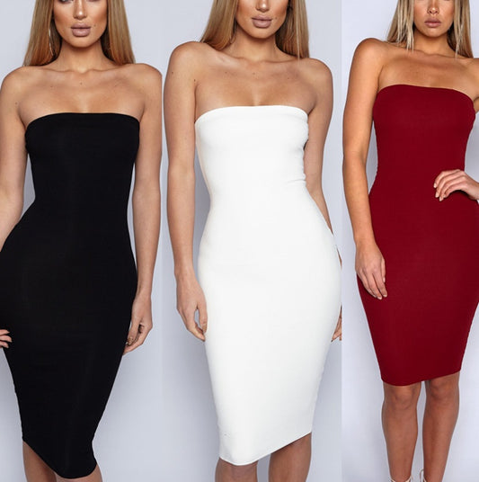 Europe and America nightclubs ins wind women's Amazon ebay wish explosions tube top sexy dress dew backpack hip skirt