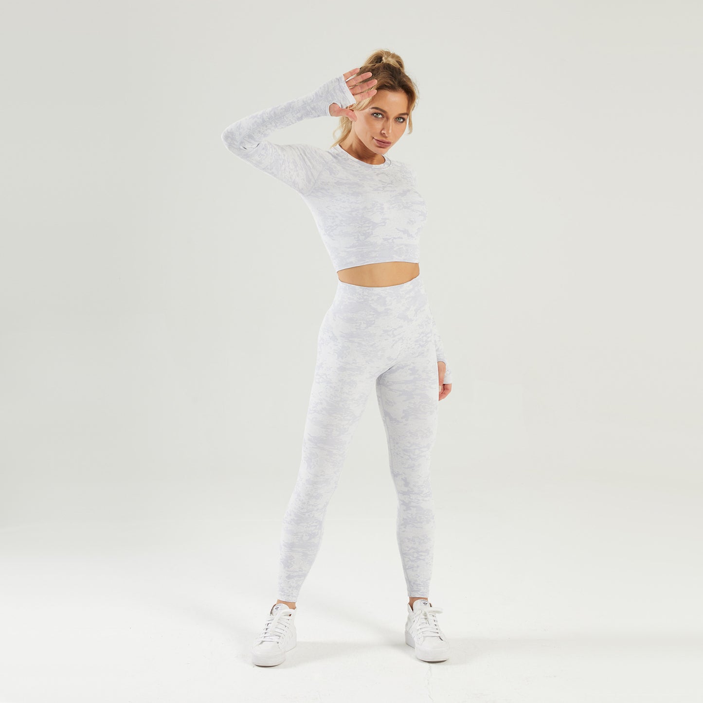 Seamless Fitness Sports Long-sleeved Trouser Suit Camouflage