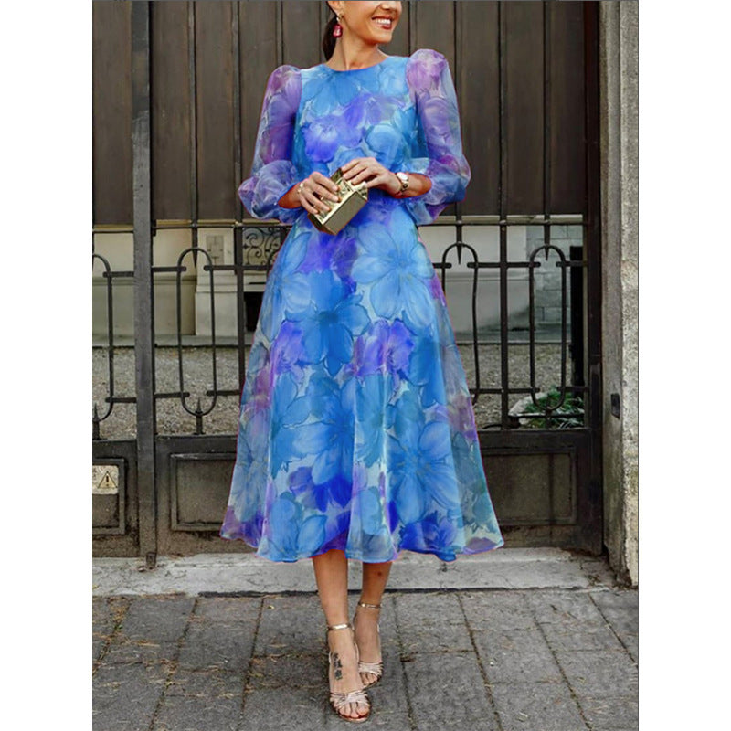 Female Summer Fashion Mesh Flower Dress