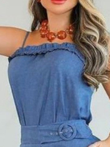 Elegant Sling Casual Slim Fit Denim Suit