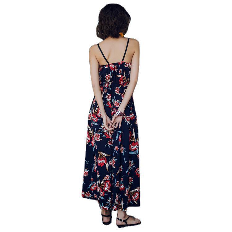Slim Thai Style Seaside Suspender Dress