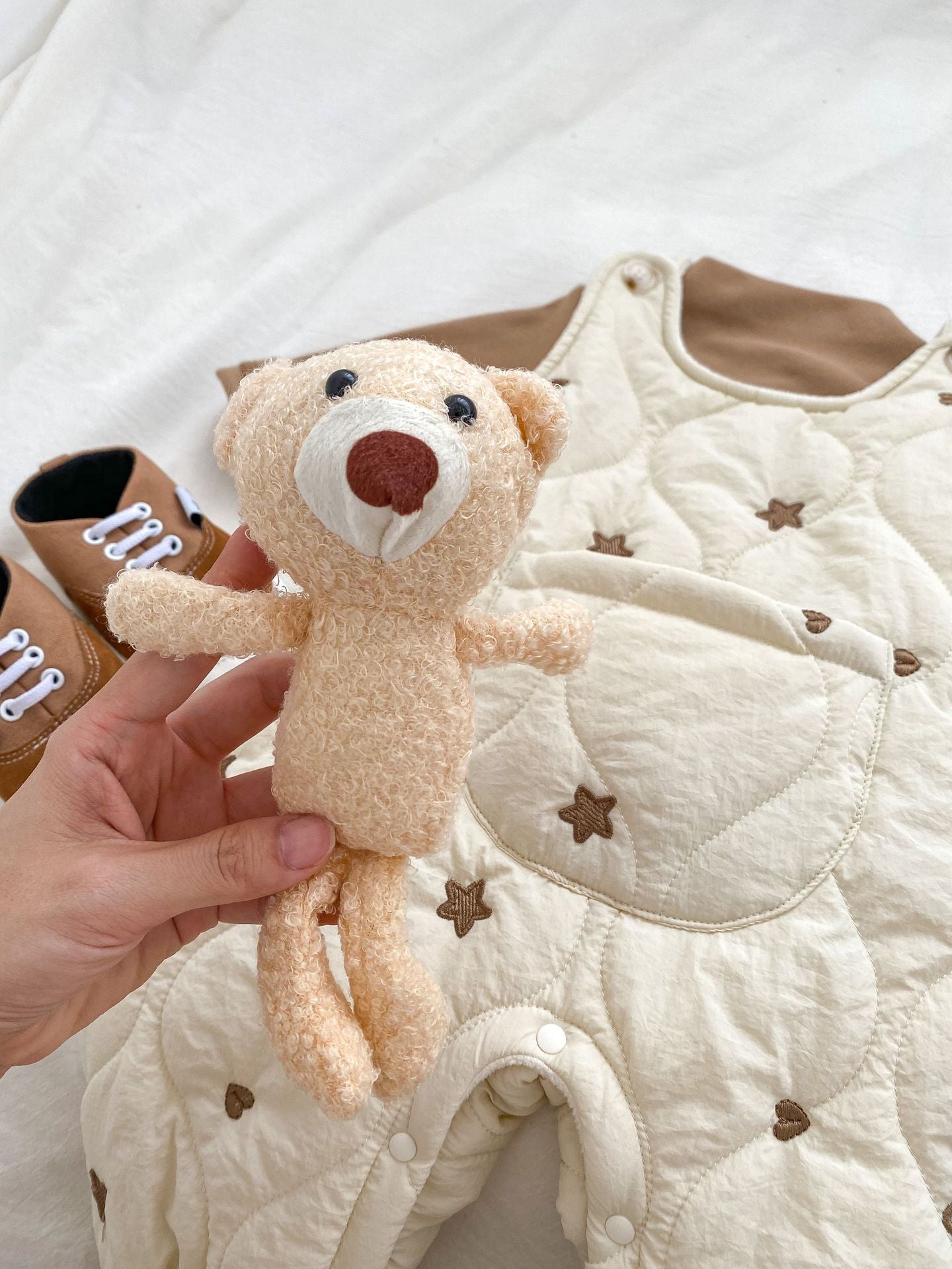 Infant Baby Star Embroidery Design Soft Cotton Fashion Overalls